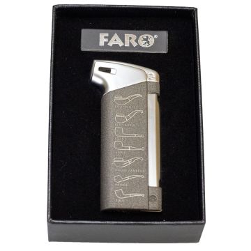 Faro Pipe Lighter sat/crackle w/3 tools