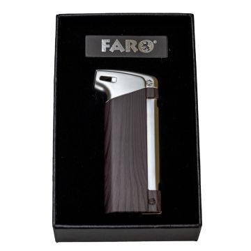 Faro Pipe Lighter satin/wood w/3 tools