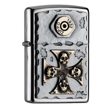 Zippo 207 Vintage Cross Skull