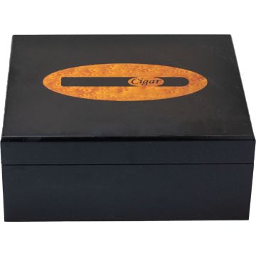 Humidor black/matt w/cigar logo 25 sig.