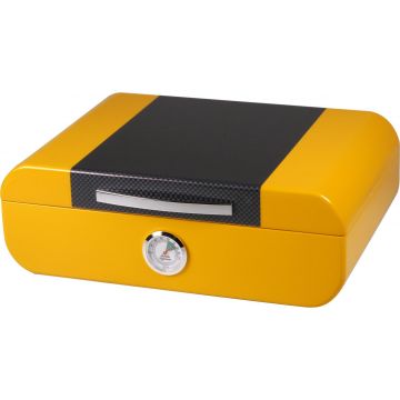 Humidor Yellow/Carbon Glossy voor ca. 25 sig.