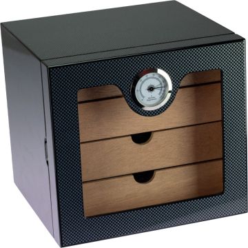 Humidor Cabinet carbon 4drawers hi-gloss 80 sig.