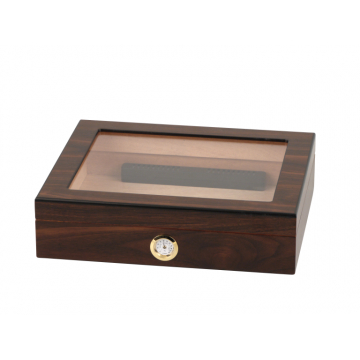 Humidor met glas bruin (25 sig.)