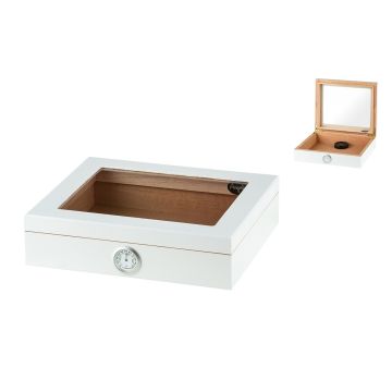 Angelo Humidor White Glasstop 26x22x6,5cm