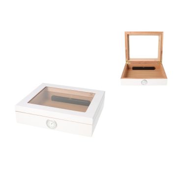 Angelo Humidor Mesalla White Glasstop 26x22.3x6,1cm