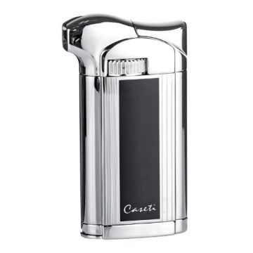 Caseti Pipe lighter Chrome/Black Shiny