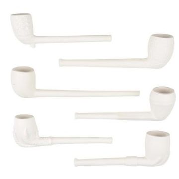 Stenen klei pijp Medium assortie 11cm 12 pcs.