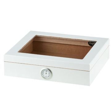 Angelo Humidor White Glasstop 26x22x6,5cm