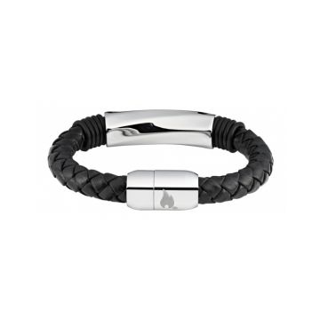 Zippo Steel Braided Leather Bracelet - 20 x 1 x 1 cm